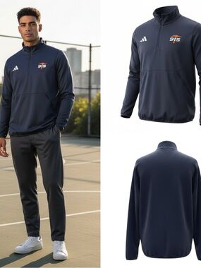 Adidas UTEP Miners Under the Lights 1/4 Zip Jacket NWT L Navy Blue Basketball